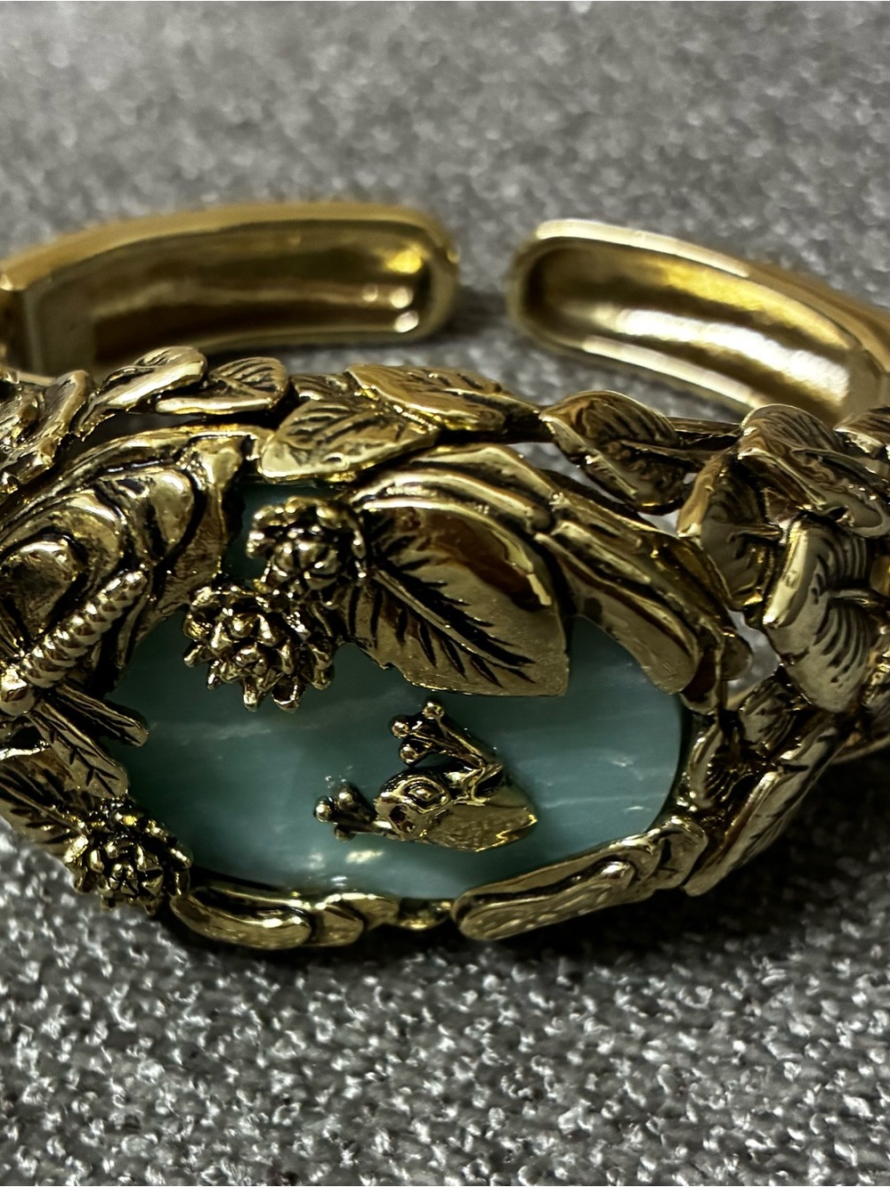 Roberto Cavalli Gold-Tone Floral Bracelet with Amazonite Stone - Picture 2 of 6